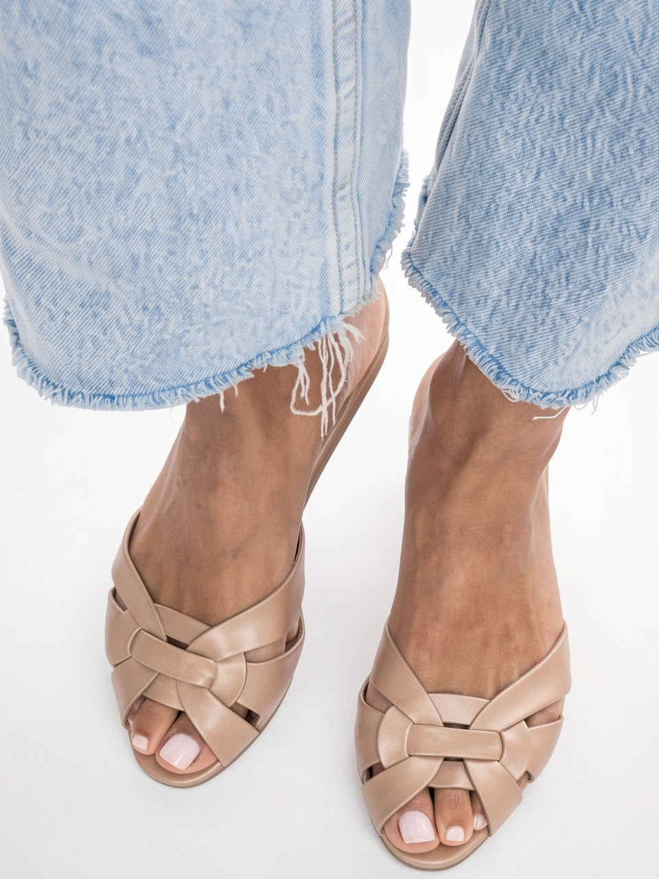 Ballerines d'Orsay Sandales Cuir Tressées Femme Été Décontractées - 13