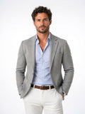 Blazer Veste Tricot Léger Décontractée Coupe Ajustée Slim - Gris S