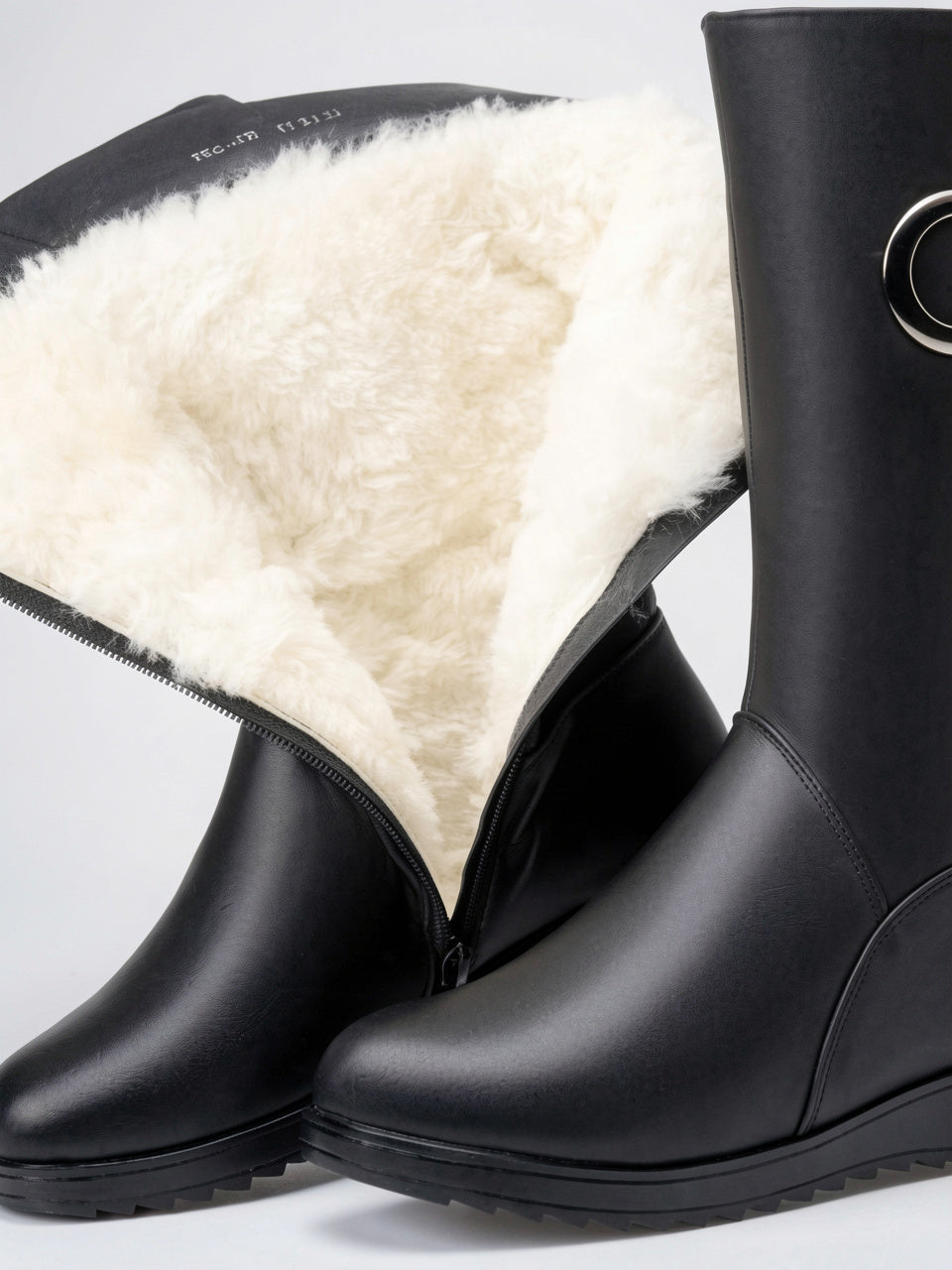 Bottes Combat Lacées Cheville Plateforme Femme Cuir Végan - 10