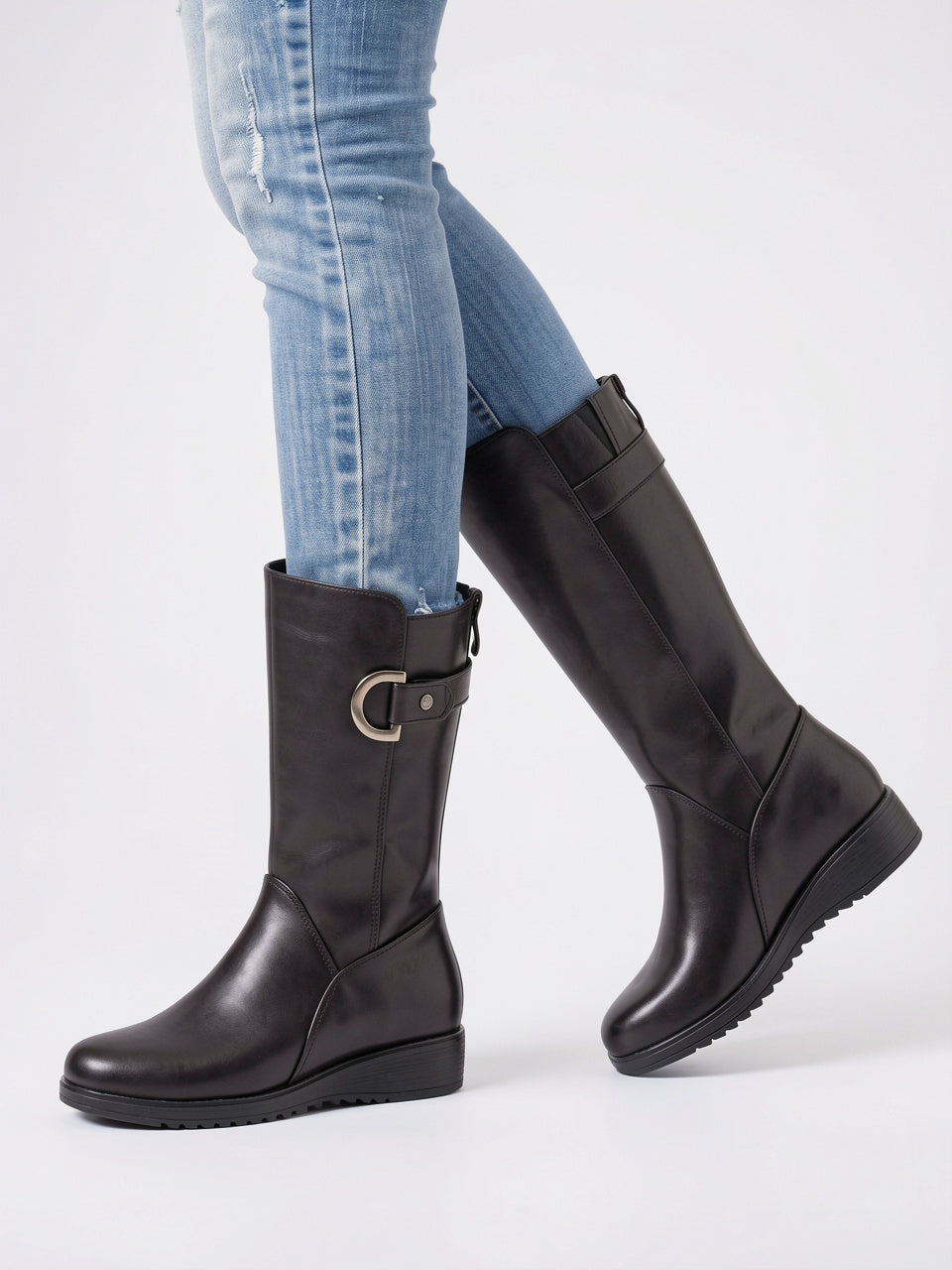 Bottes Combat Lacées Cheville Plateforme Femme Cuir Végan - 9