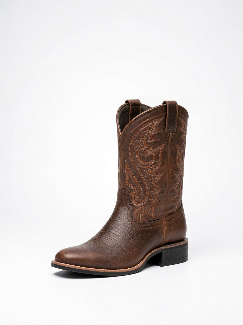 Bottes Cowboy Brodées Femme Cuir Pointues Western - Marron EU 36 / US 5 / UK 3.5
