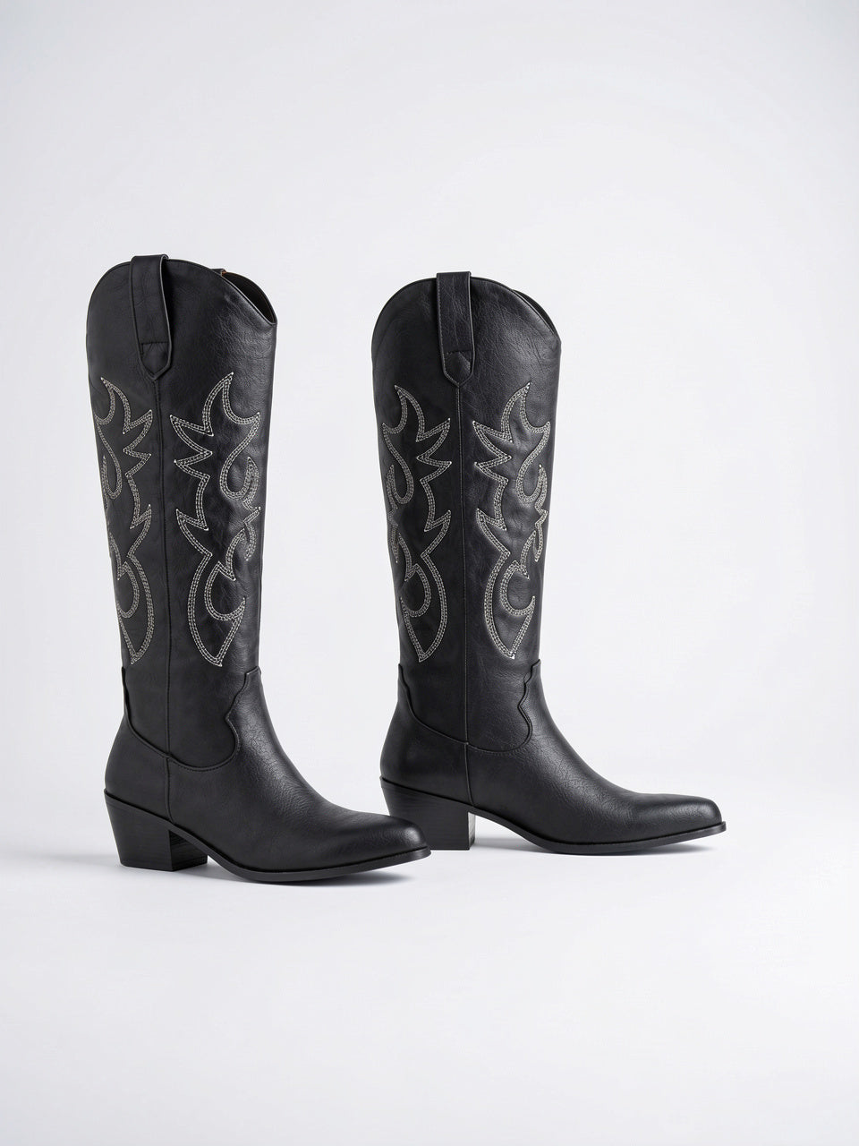 Bottes Cowboy Brodées Genou Femme Western Talon - 3