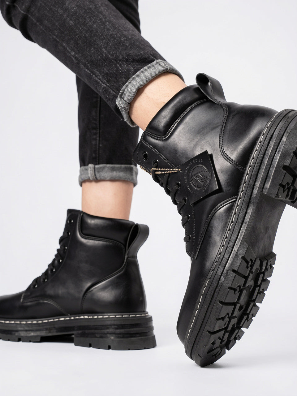 Bottes Lacées Cheville Homme Cuir Végan Chunky - 7