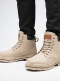 Bottes Lacées Cheville Homme Cuir Végan Chunky - Gris EU 38 / US 7 / UK 6