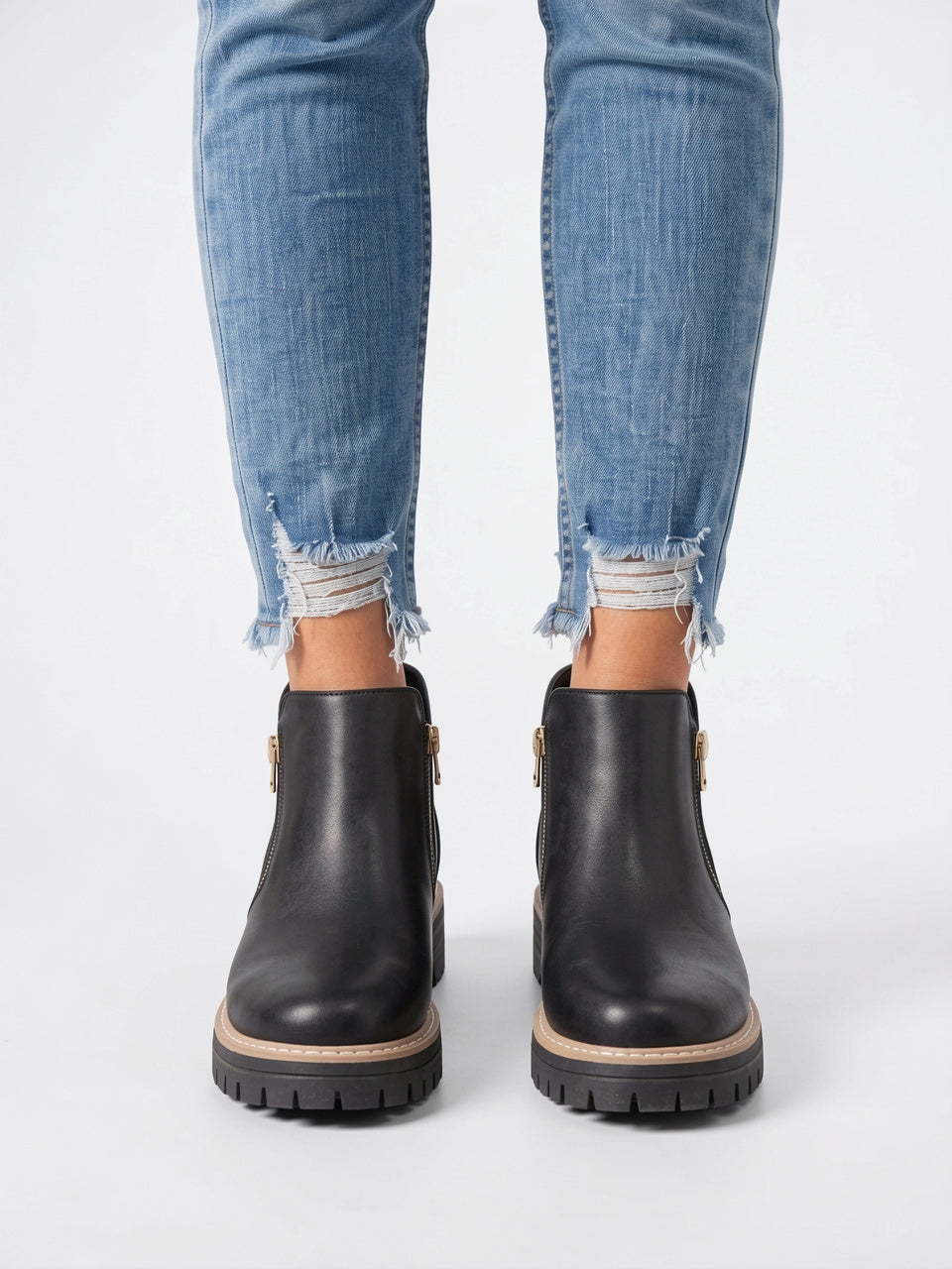 Bottines Chelsea Femme Cuir Plateforme Zip Hiver Étanches - 2