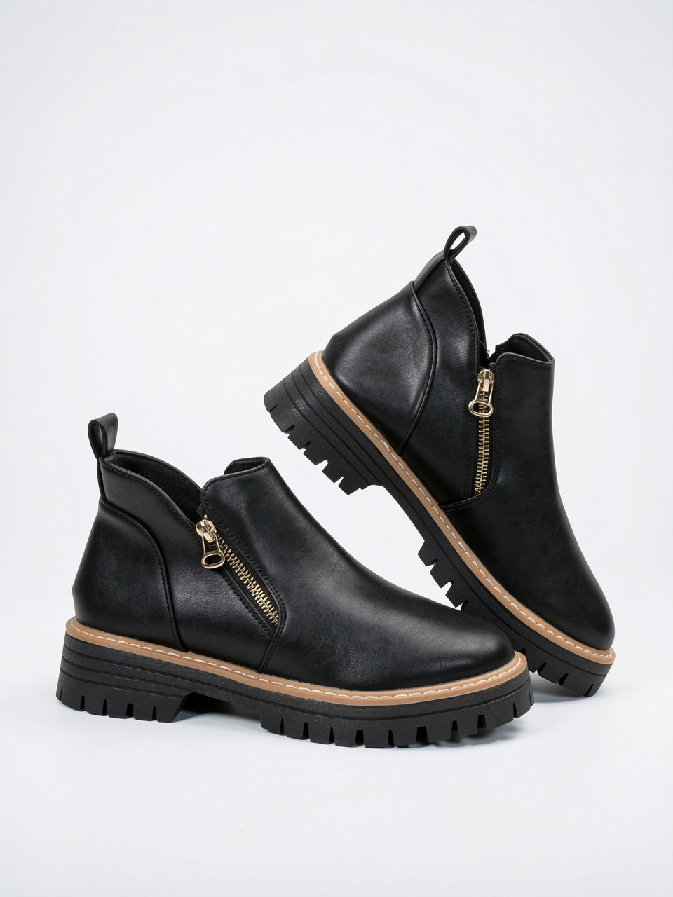 Bottines Chelsea Femme Cuir Plateforme Zip Hiver Étanches - 4
