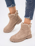 Bottines Chelsea Fourrure Étanches Plateforme Femme Neige Daim - Beige EU 36 / US 5 / UK 3.5