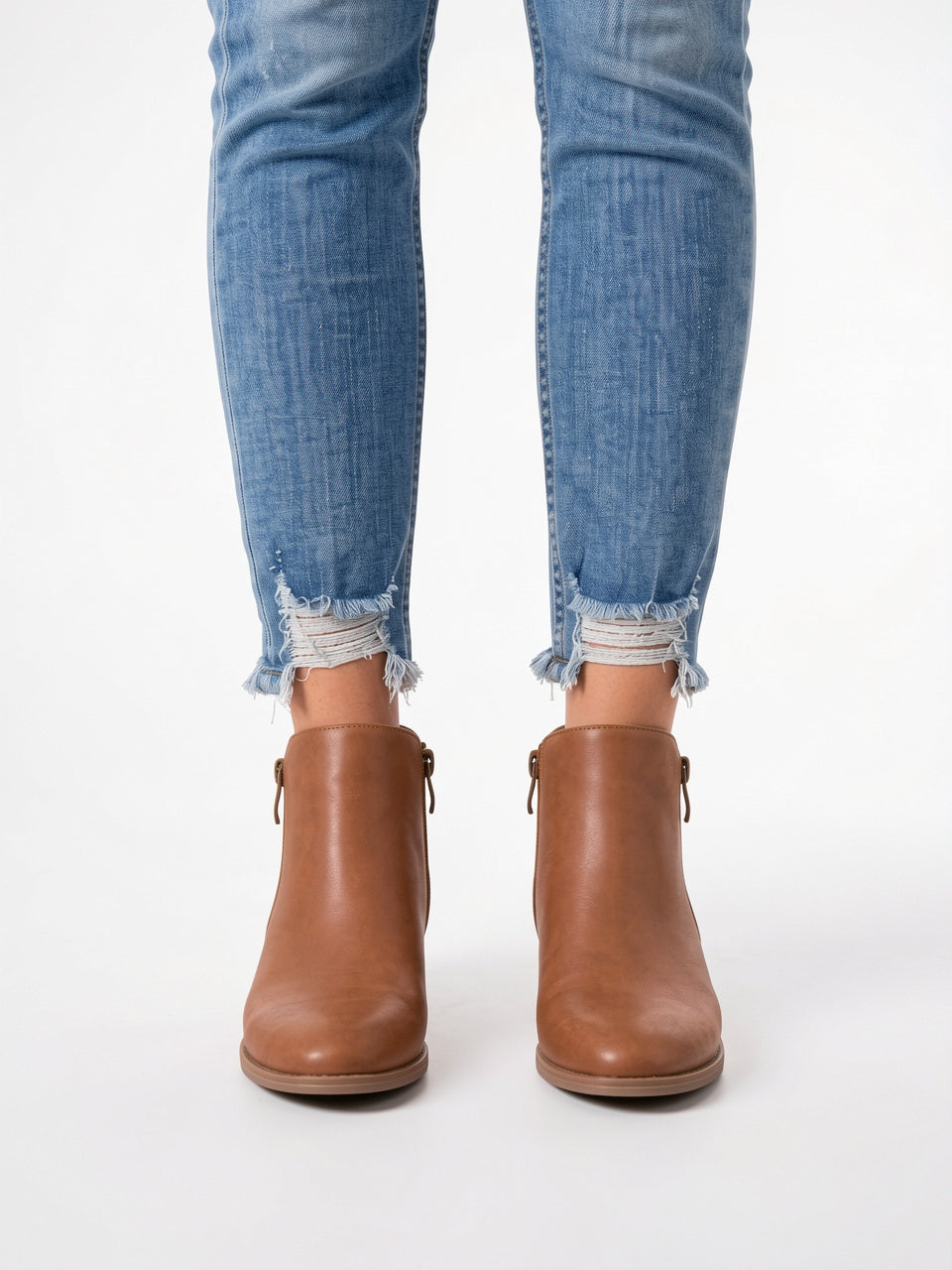 Bottines Cheville Cuir Femme Éclair Latéral Talon Kitten - 2
