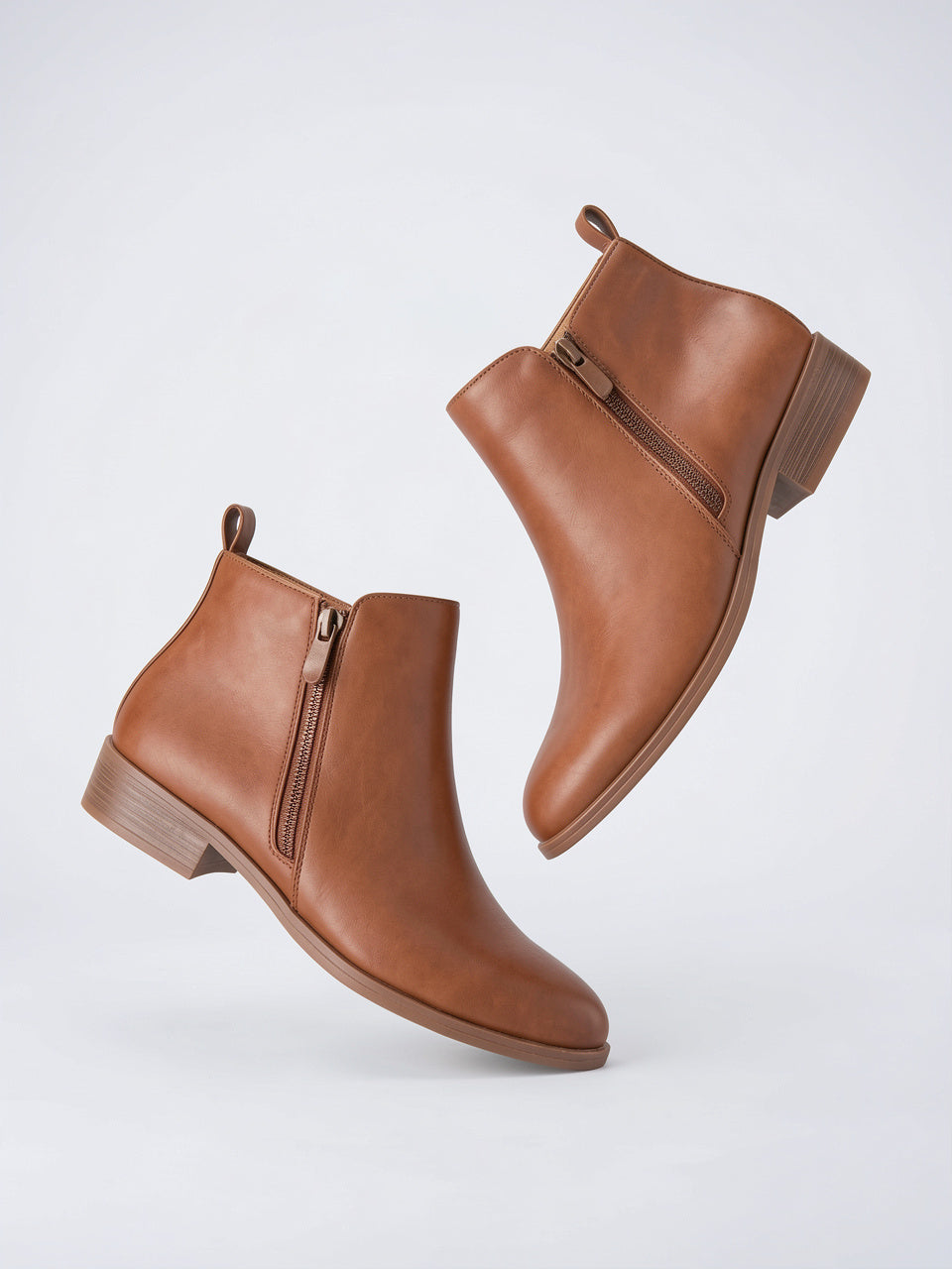 Bottines Cheville Cuir Femme Éclair Latéral Talon Kitten - 4
