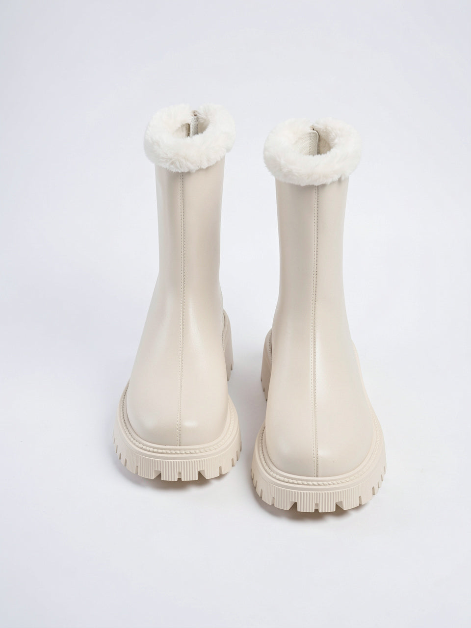 Bottines Cheville Fourrure Hiver Étannes Plateforme - Beige EU 36 / US 5 / UK 3.5