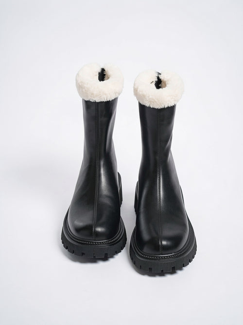 Bottines Cheville Fourrure Hiver Étannes Plateforme - Noir EU 36 / US 5 / UK 3.5
