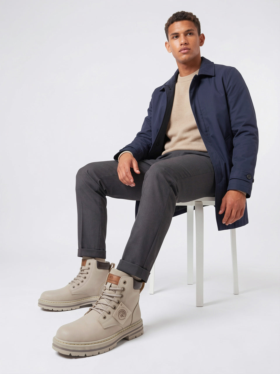 Bottines Homme Cuir Végan Semelle Épaisse à Lacets - 2
