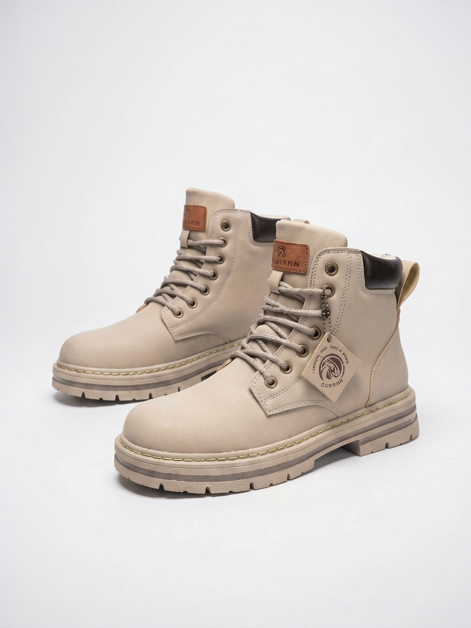 Bottines Homme Cuir Végan Semelle Épaisse à Lacets - 3