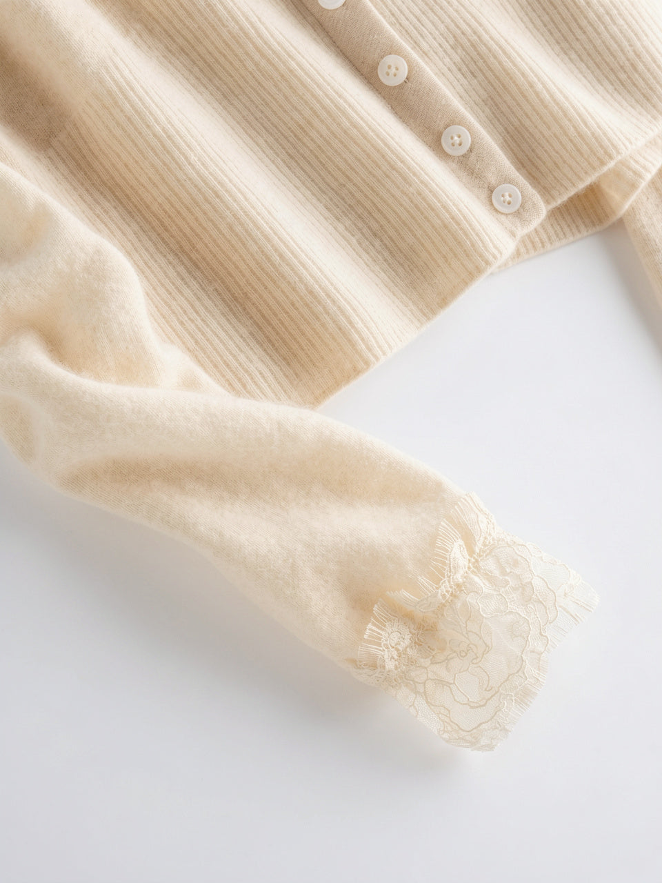 Cardigan Dentelle Cachemire Col V Femme - 41