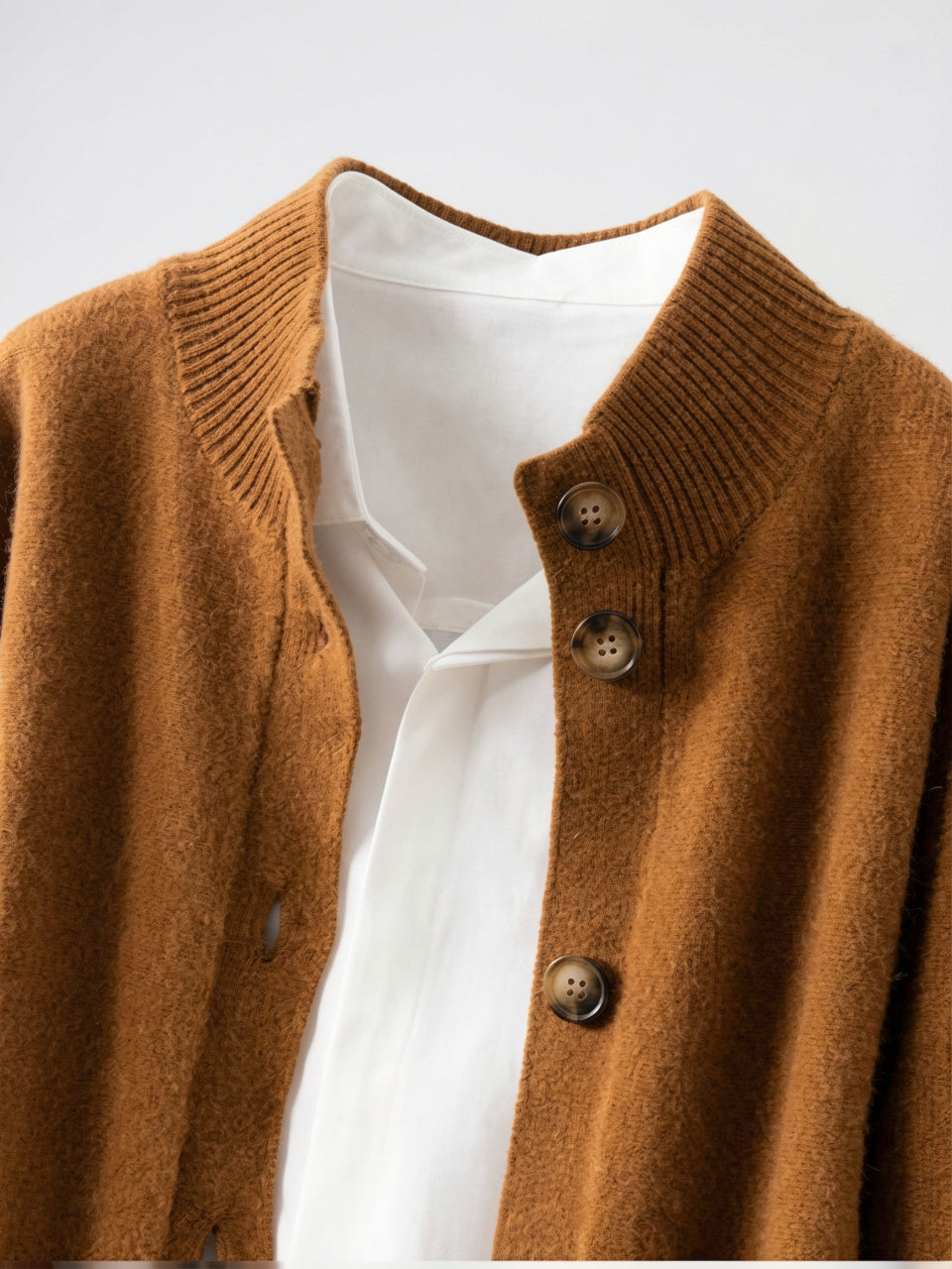 Cardigan en Cachemire Gilet Col Montant Pull Femme - 24