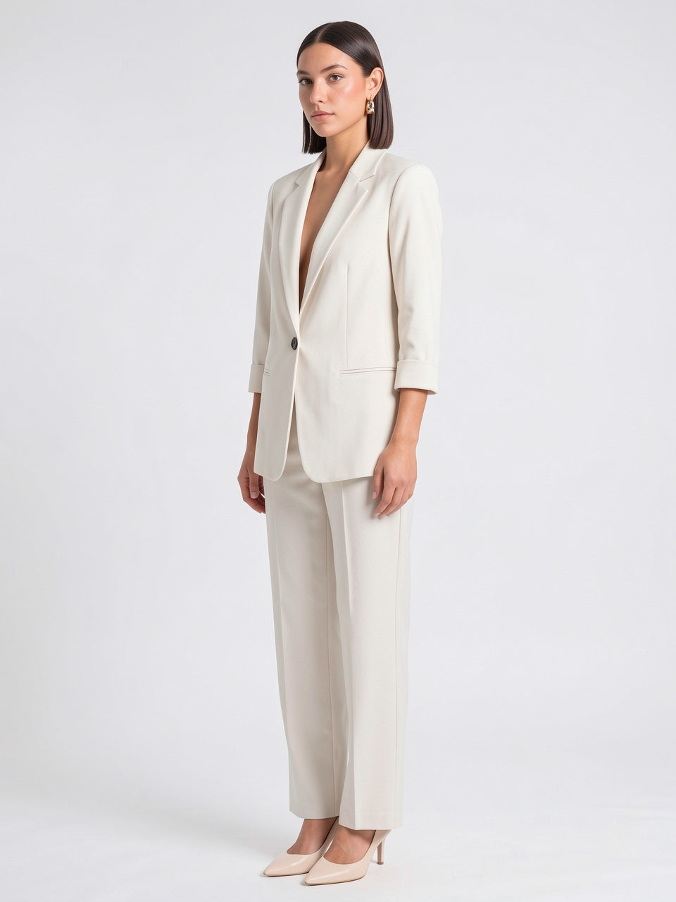 Costume 2 Pièces Femme Blazer Pantalon Tailleur Bureau - 2