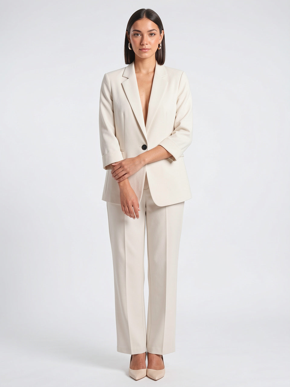 Costume 2 Pièces Femme Blazer Pantalon Tailleur Bureau - 5