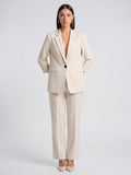 Costume 2 Pièces Femme Blazer Pantalon Tailleur Bureau - Beige EU 36 / US 4 / UK 8
