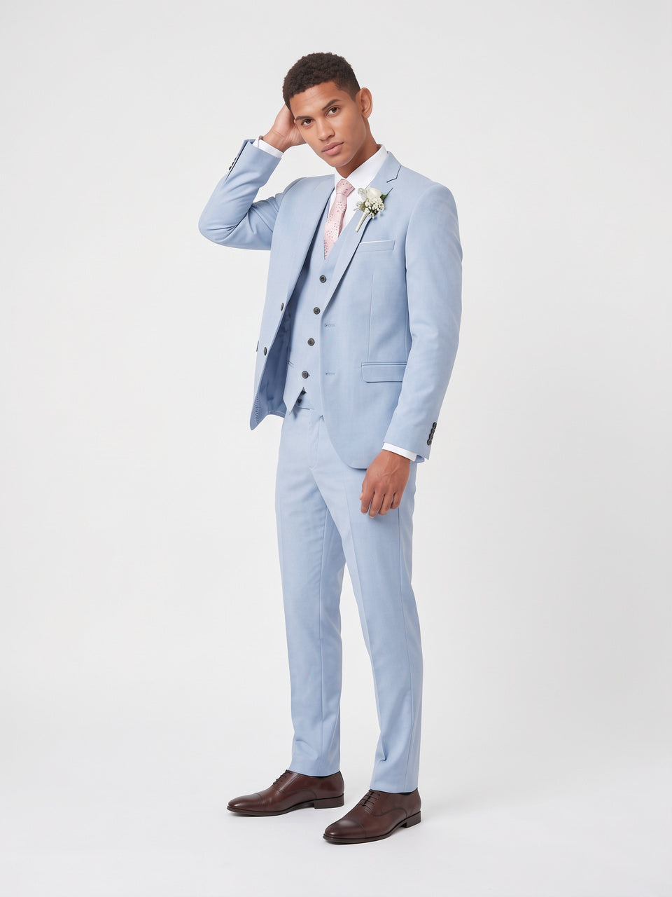 Costume 3 Pièces Homme Slim Mariage Gilet - 3