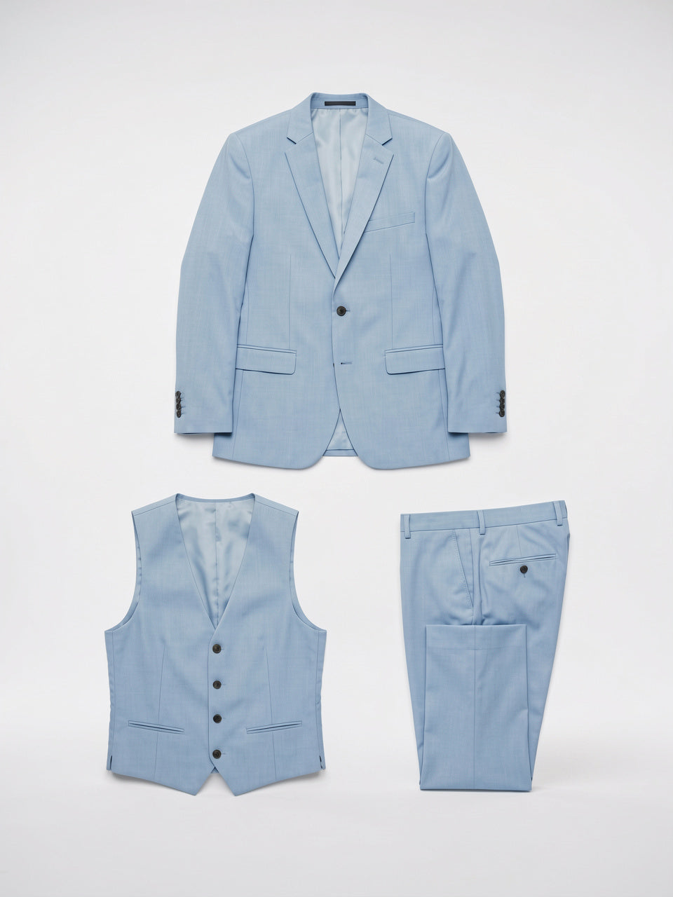 Costume 3 Pièces Homme Slim Mariage Gilet - 5