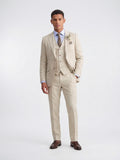 Costume Homme 3 Pièces Ajusté Gilet Cérémonie - Beige XS