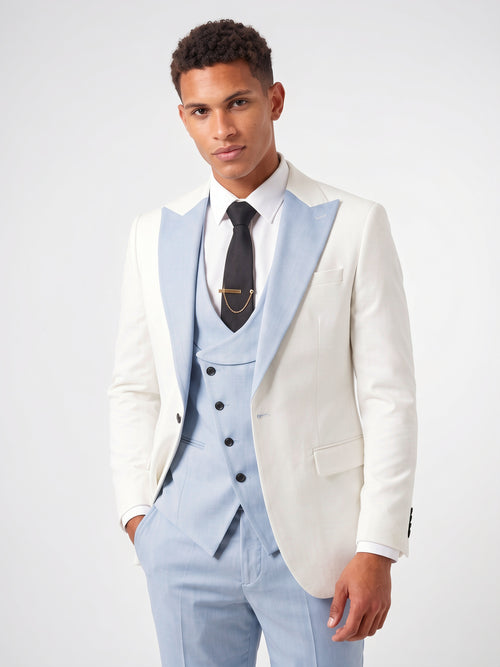 Costume Homme Coupe Ajustée 3 Pièces Gilet Mariage - 2