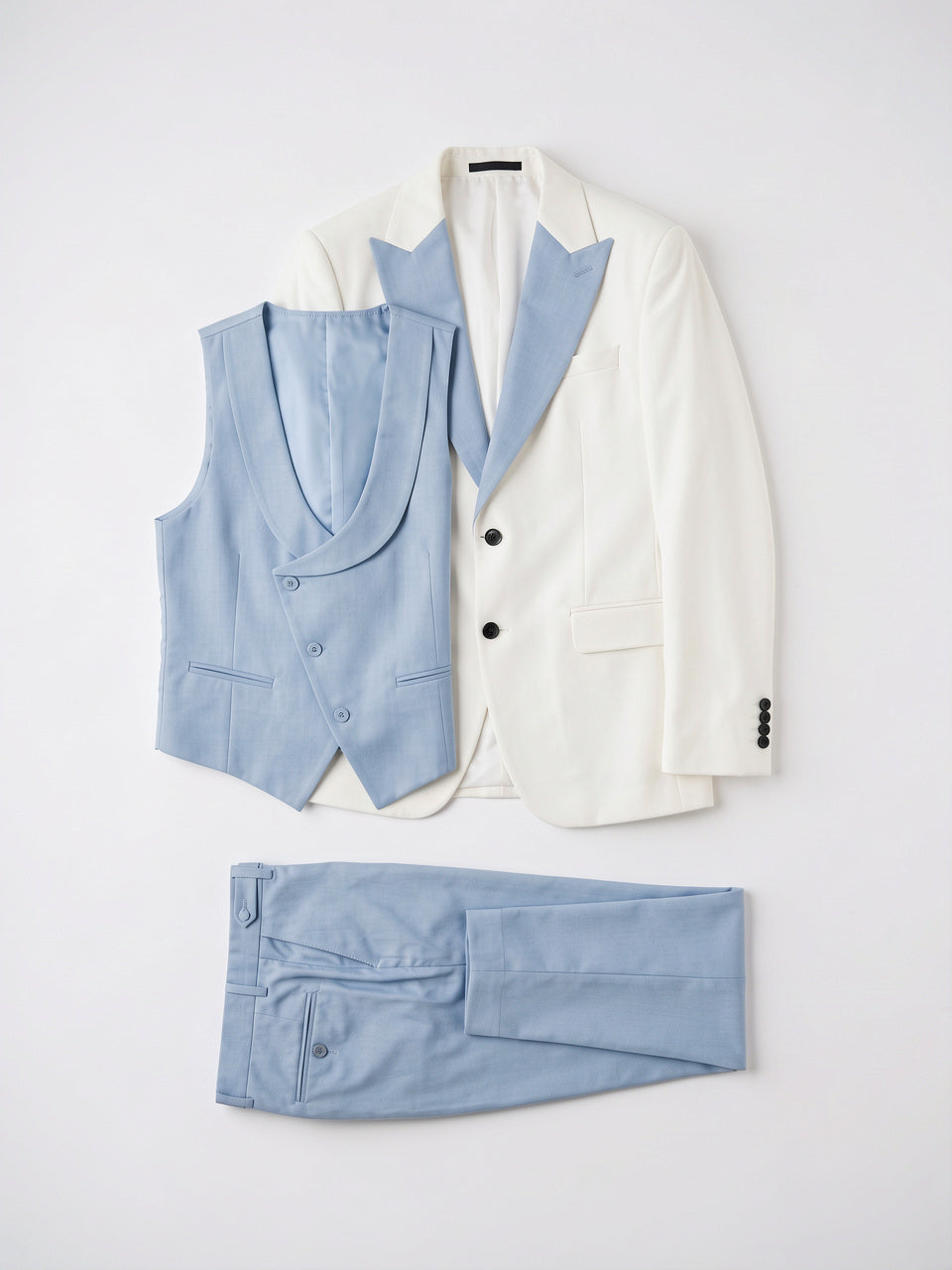 Costume Homme Coupe Ajustée 3 Pièces Gilet Mariage - 5