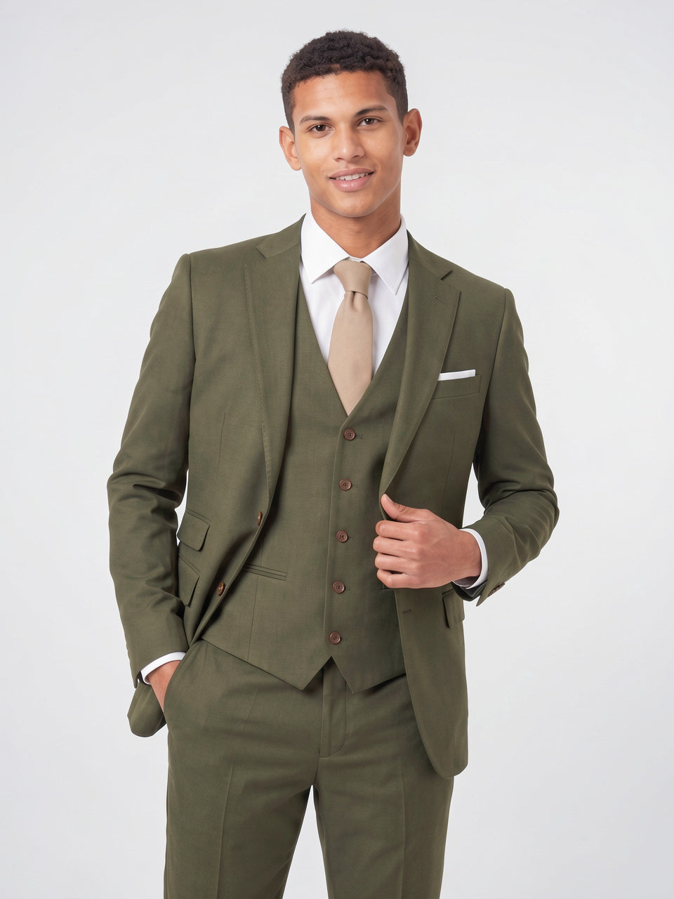 Costume Homme Slim 3 Pièces Gilet Mariage - 2