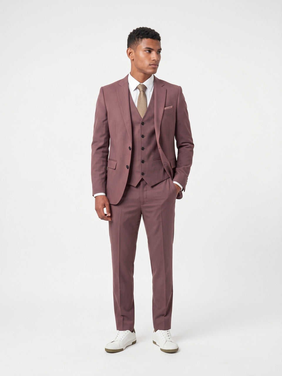 Costume Mariage Homme Slim Gilet Pièces 3 - Violet S