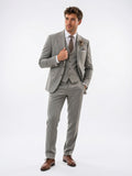 Costume Taillé 3 Pièces Homme Gilet Pantalon Ensemble - Gris S
