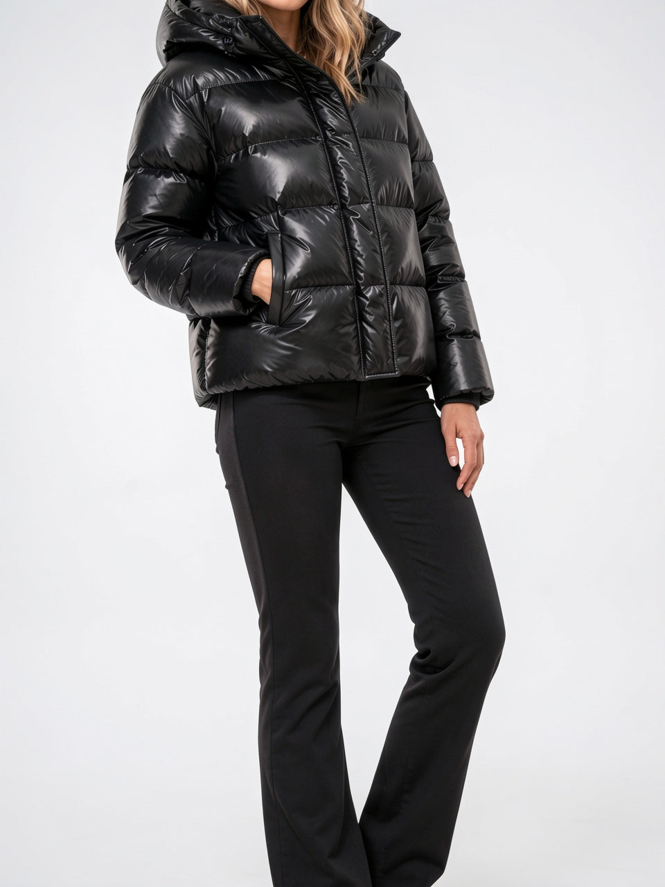 Doudoune Brillante Femme Veste Capuche Chaude Hiver - 3