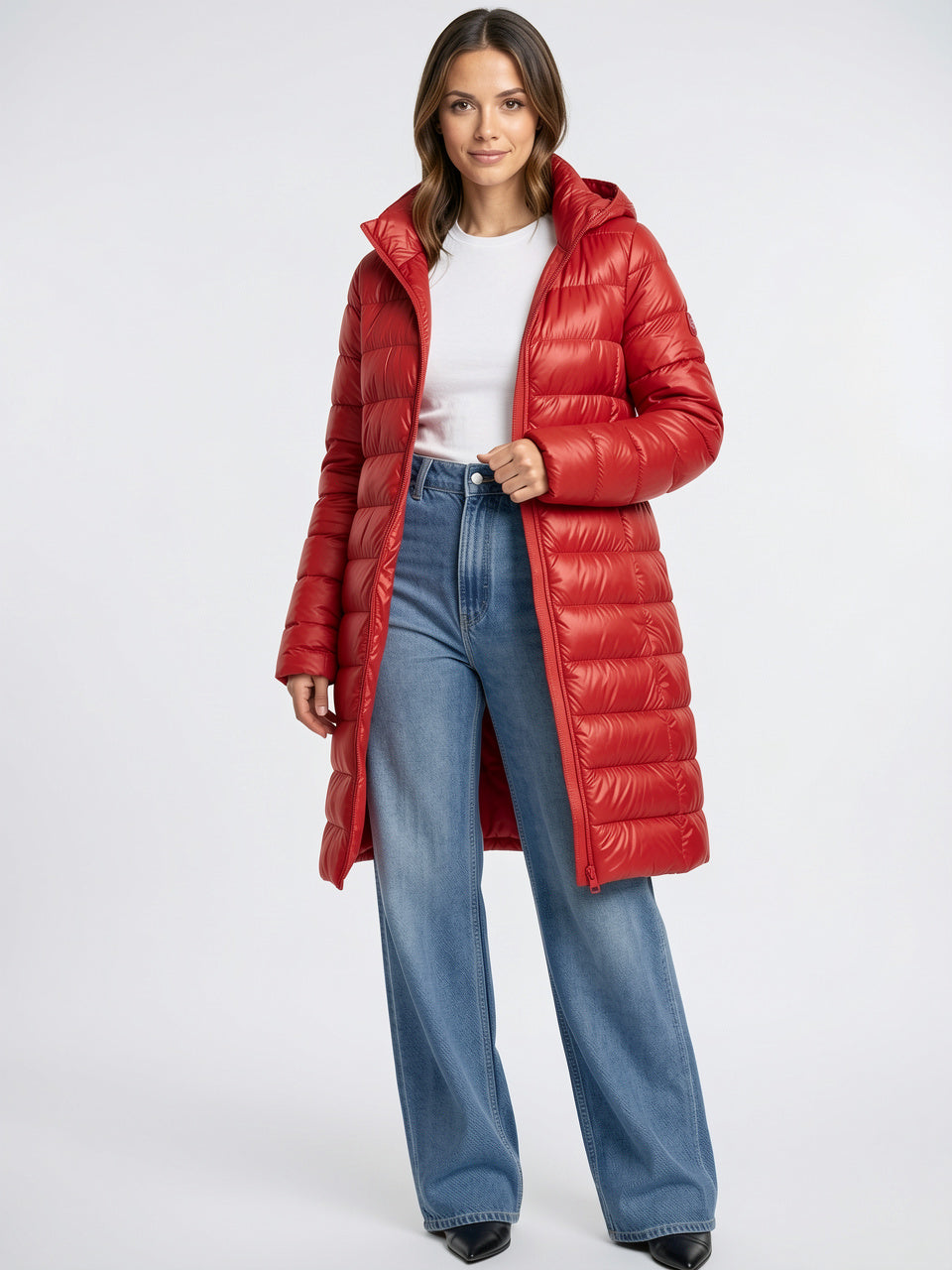 Doudoune Longue Capuche Matelassée Femme Manteau Hiver Chaud - Fuchsia M