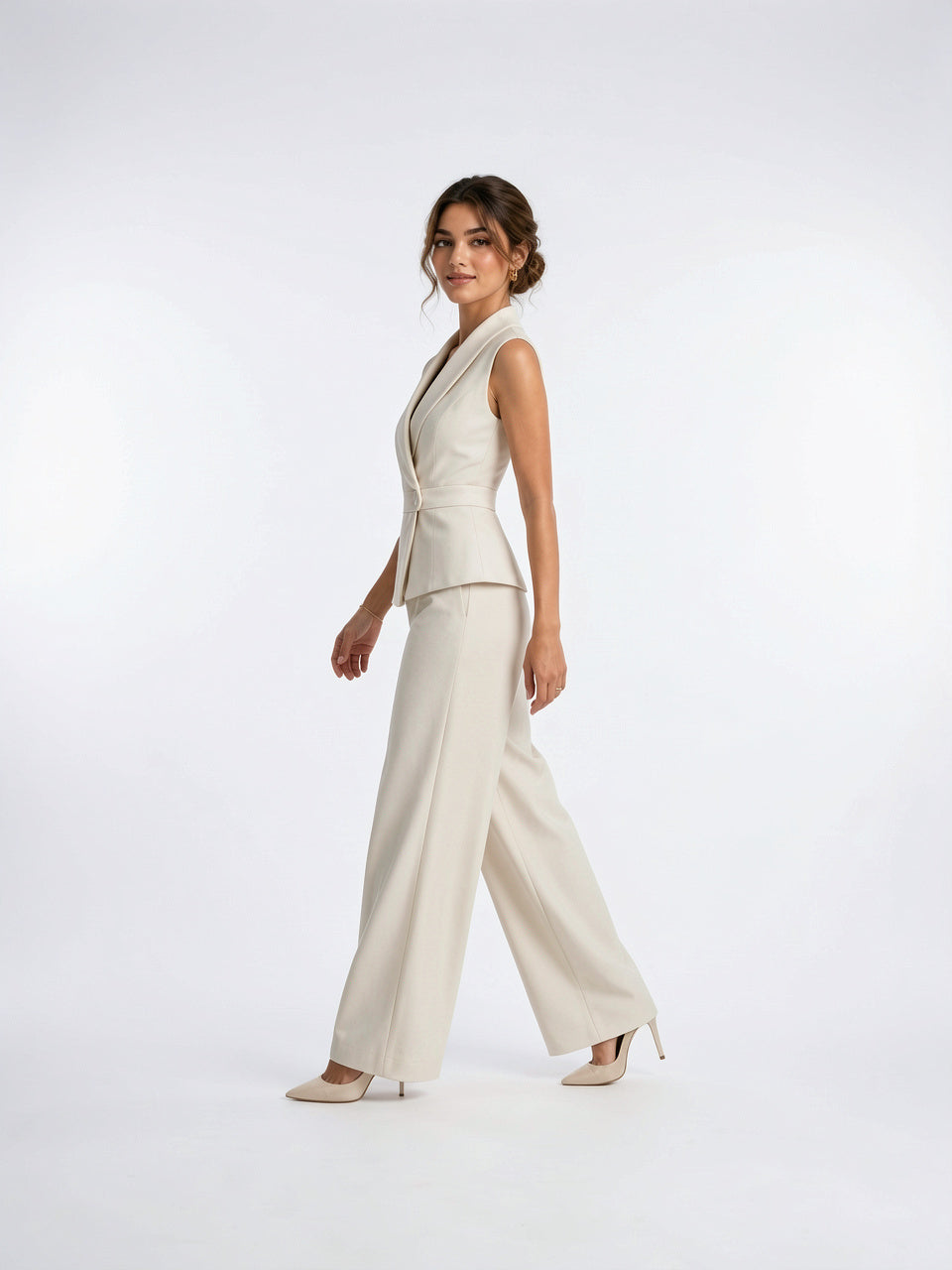 Ensemble 2 Pièces Femme Col V Haut Palazzo - 2