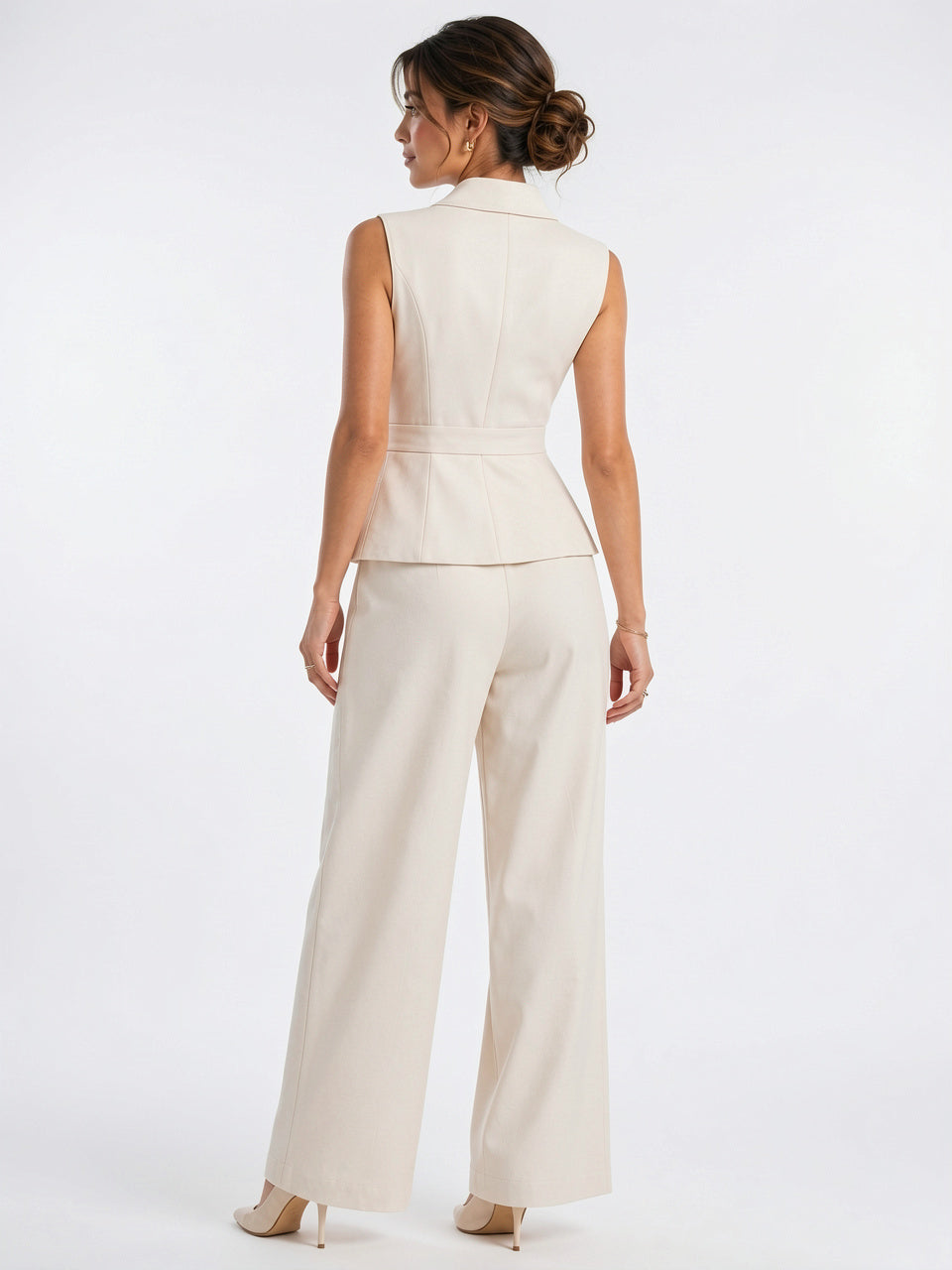 Ensemble 2 Pièces Femme Col V Haut Palazzo - 4