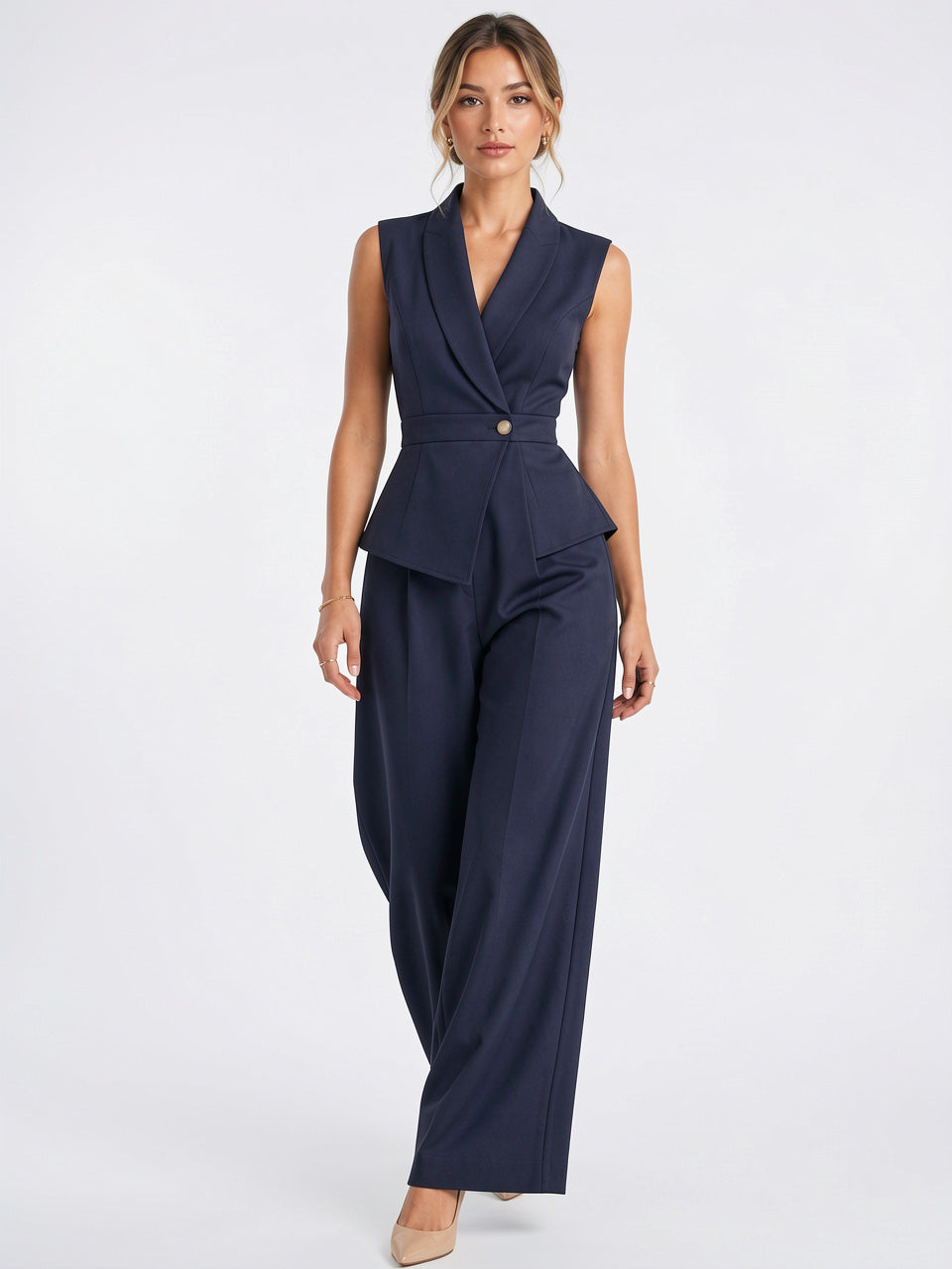 Ensemble 2 Pièces Femme Col V Haut Palazzo - 6