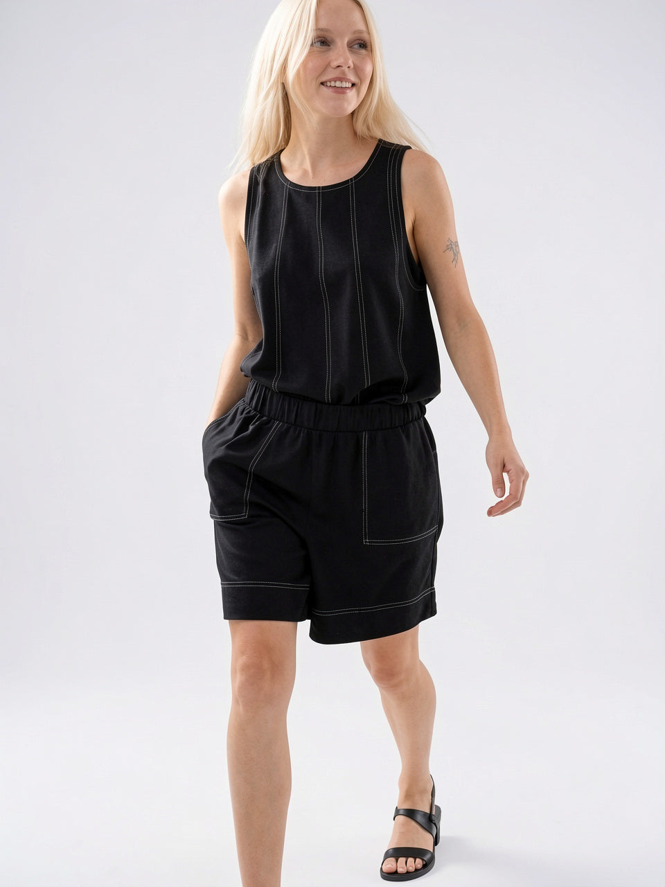 Ensemble 2 Pièces Femme Coton Shorts Été - 3