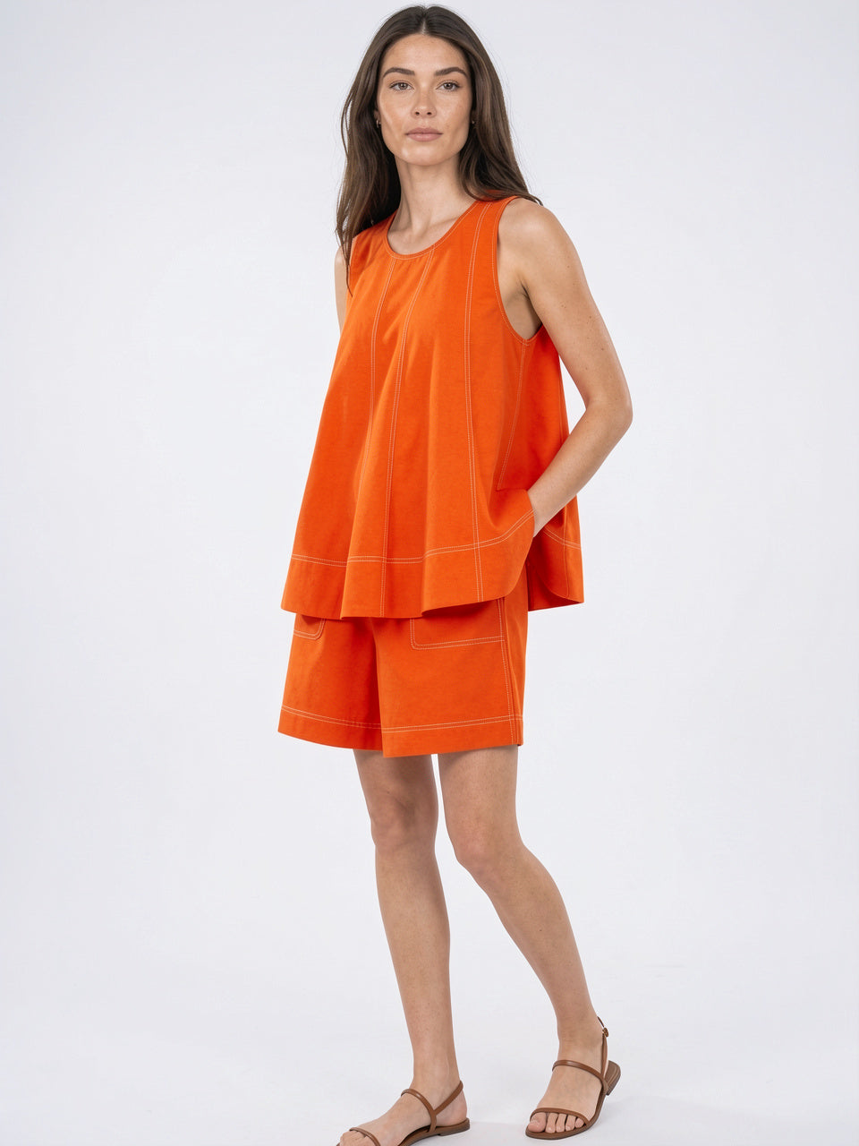 Ensemble 2 Pièces Femme Coton Shorts Été - 9