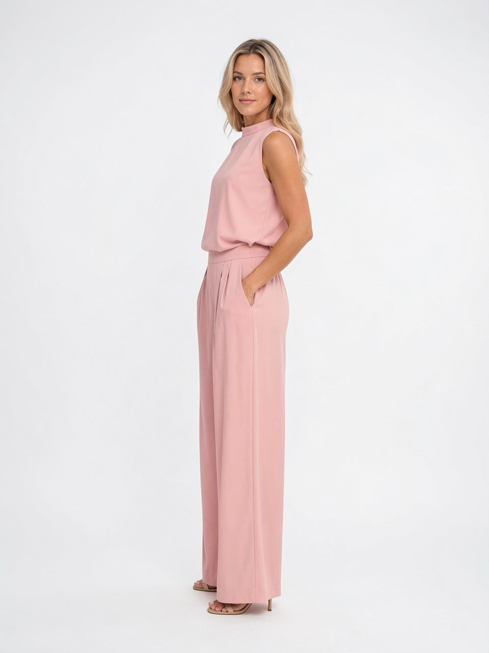 Ensemble 2 Pièces Femme Palazzo Sans Manches Coordonné - 3