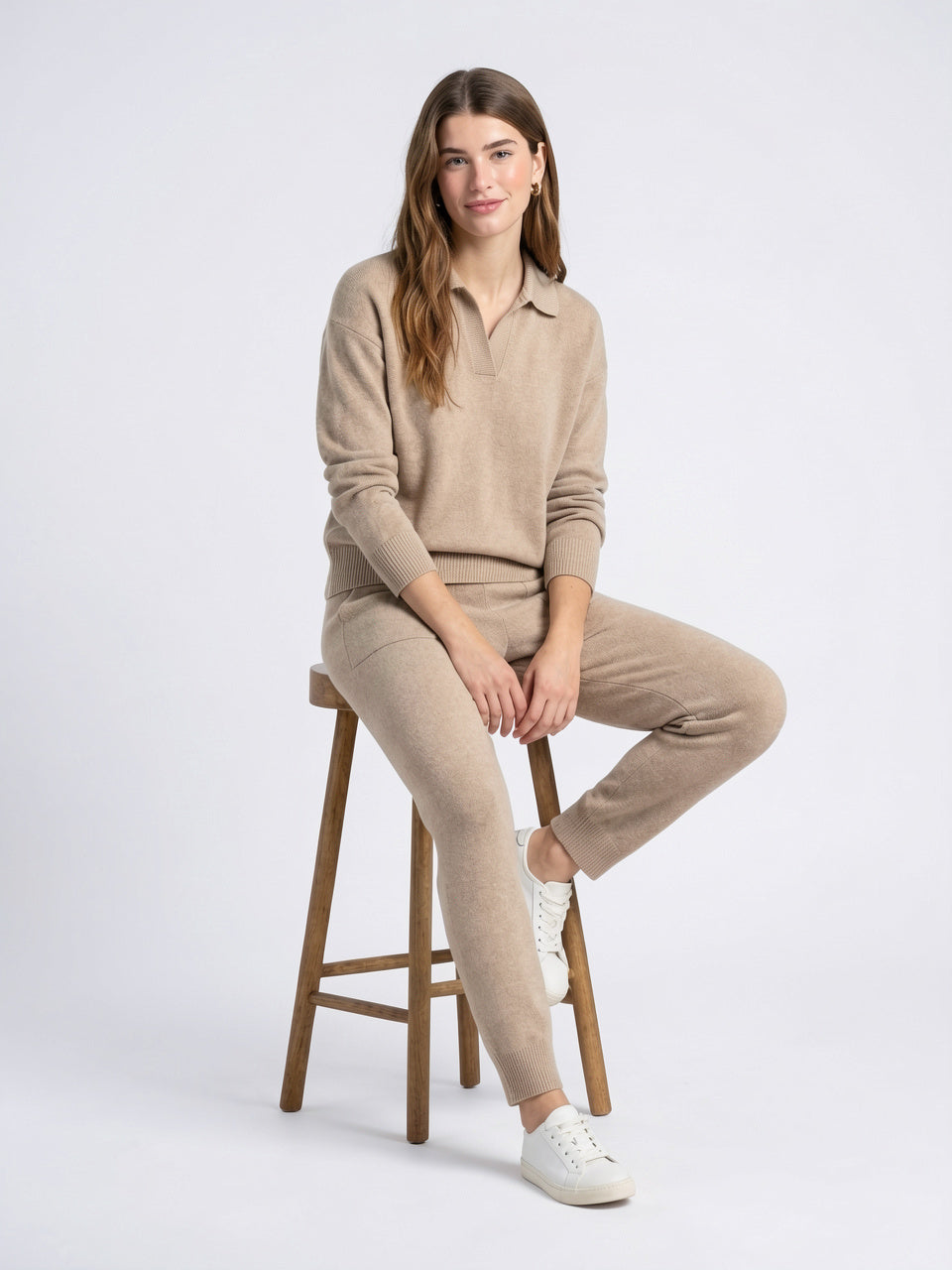 Ensemble 2 Pièces Polo Tricot Cachemire Harem - 15