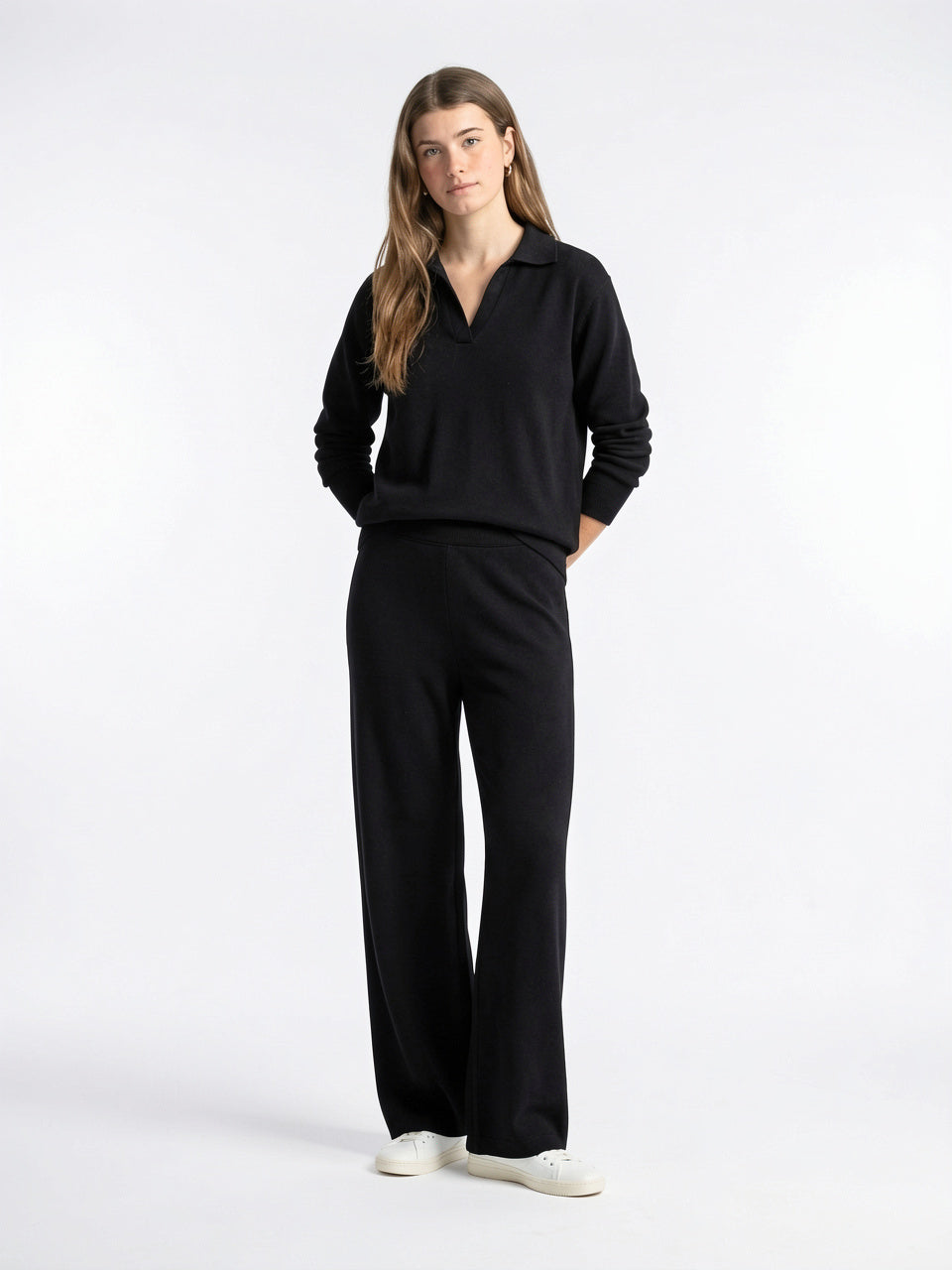 Ensemble 2 Pièces Polo Tricot Cachemire Harem - 19