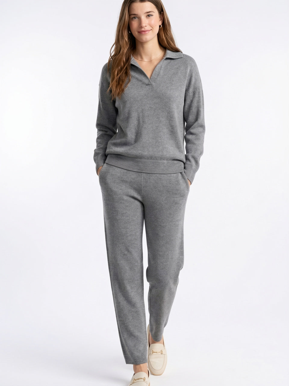 Ensemble 2 Pièces Polo Tricot Cachemire Harem - 23