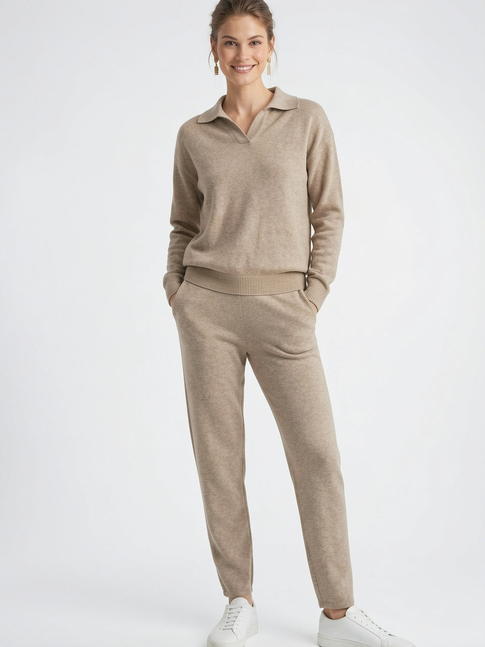 Ensemble 2 Pièces Polo Tricot Cachemire Harem - 25