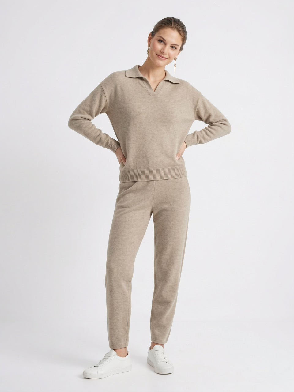 Ensemble 2 Pièces Polo Tricot Cachemire Harem - 27