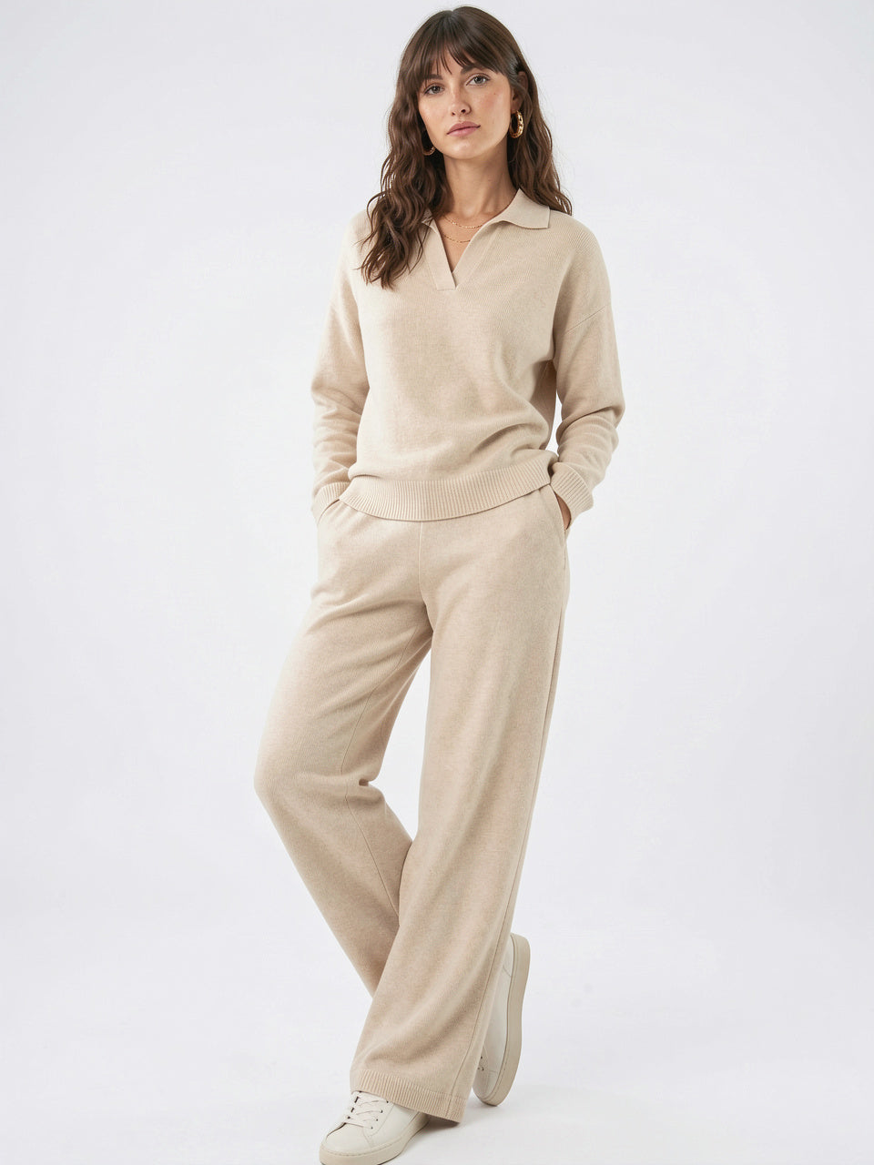 Ensemble 2 Pièces Polo Tricot Cachemire Harem - 5