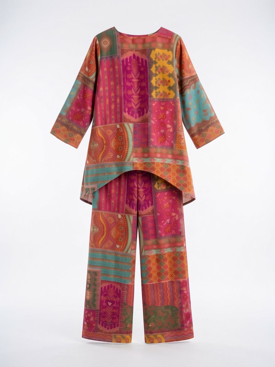 Ensemble Caftan Patchwork Imprimé Femme Deux Pièces Léger - 6