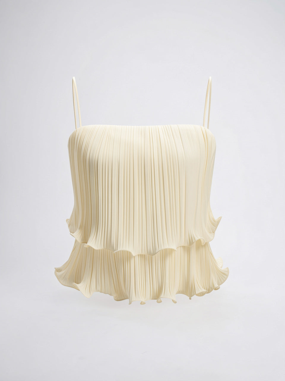 Ensemble Coordonné Plissé Volant Crop Top Jupe Longue - 8