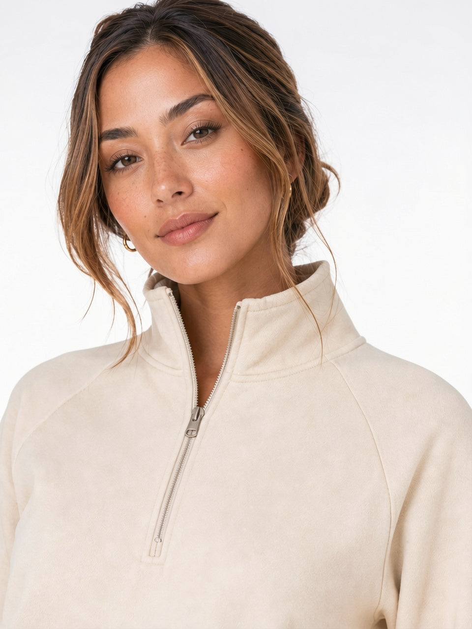 Ensemble Détente Demi-Zip Sweat Pantalon Jambe Large Femme - 4