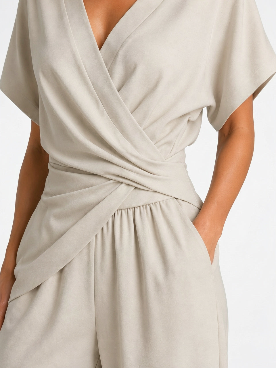 Ensemble Deux Pièces Femme Bardot Col V Été - 2