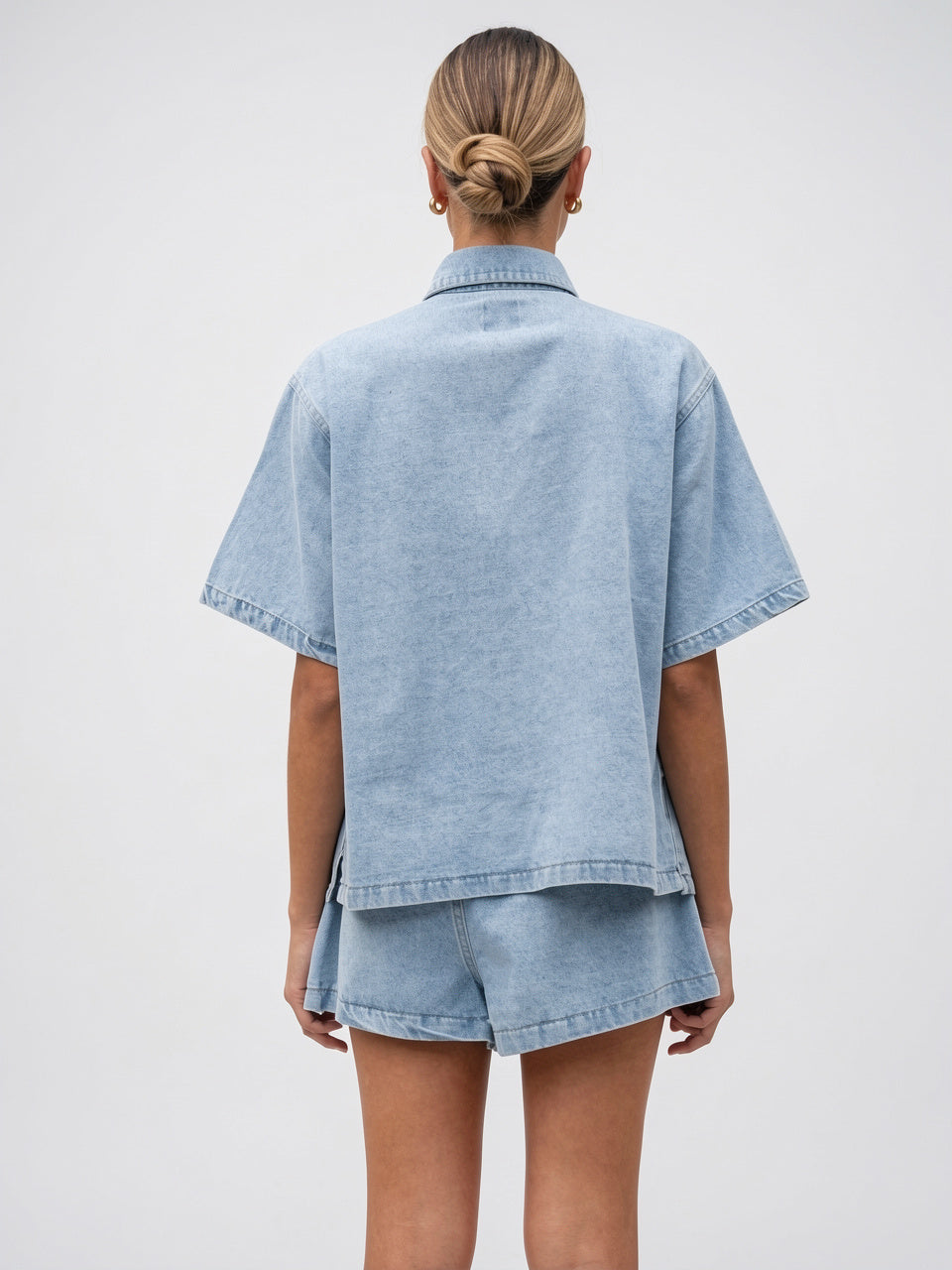 Ensemble Jean 2 Pièces Chemise Shorts Femme - 21