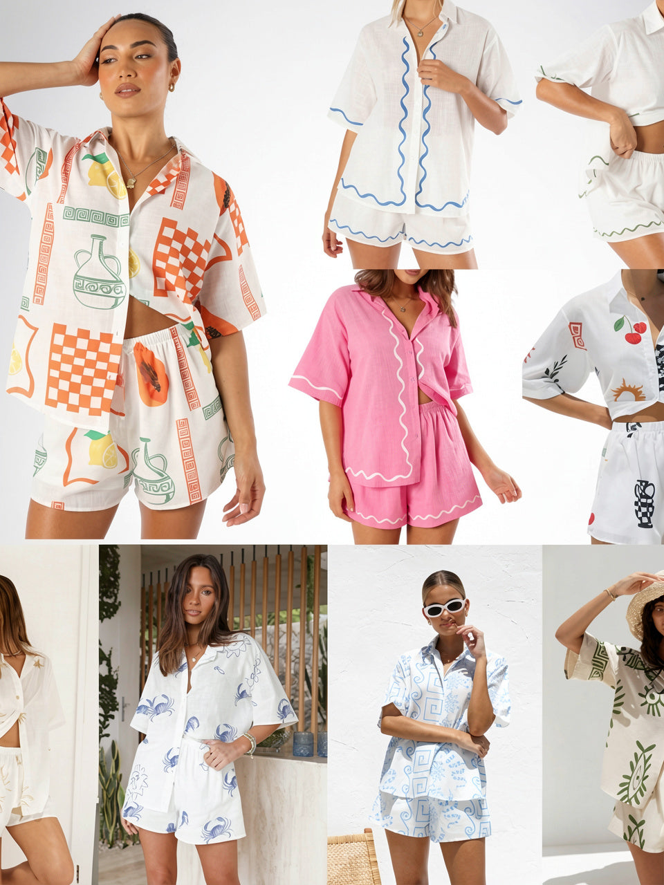 Ensemble Lin Été Femme Chemise Shorts - 11